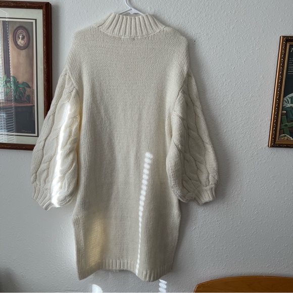 H&M Dresses Hm Ivory Cable Knit Sweater Dress Xs Wool Blend